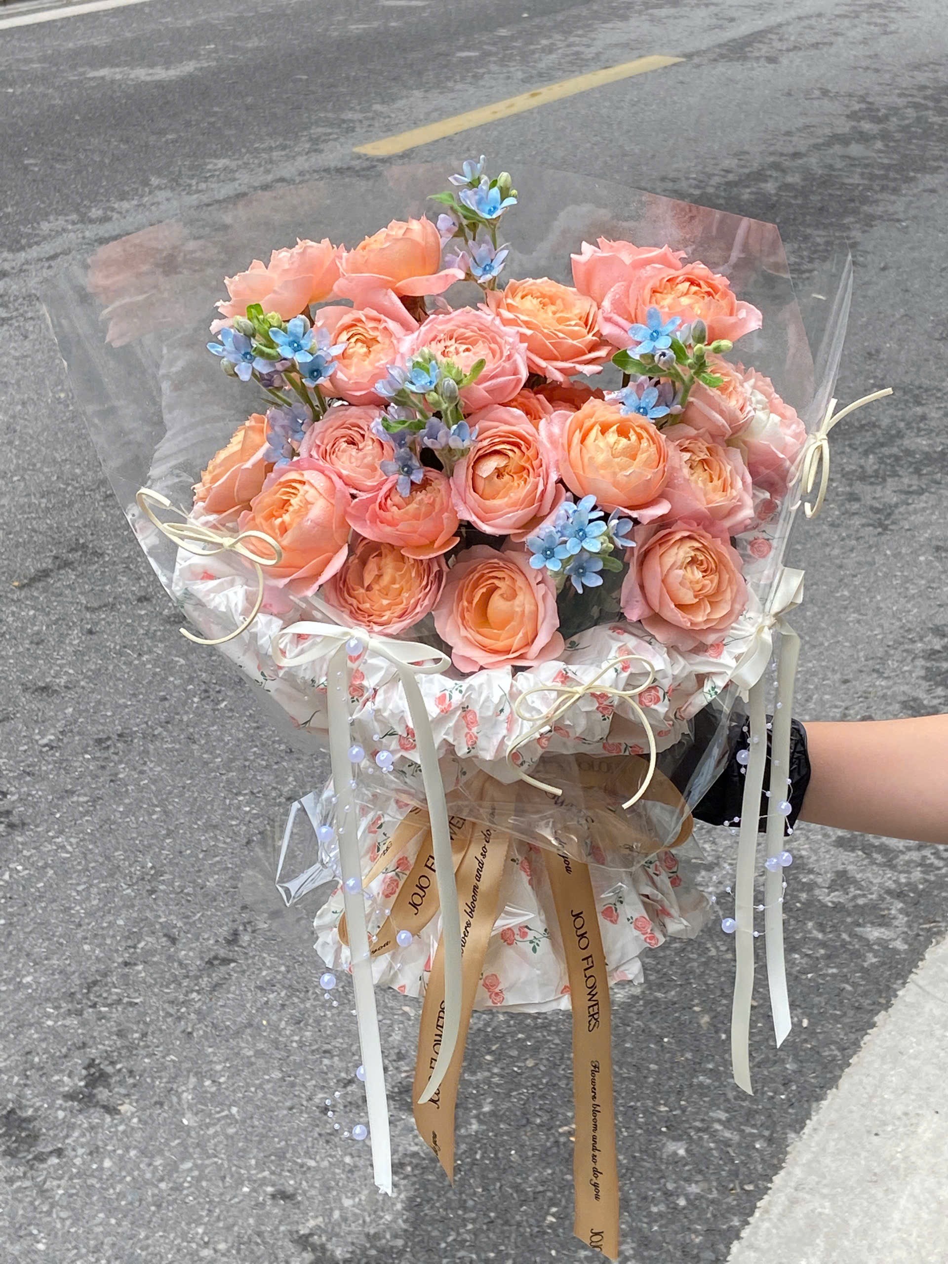 Bó polla giấy nhún hoa nhí