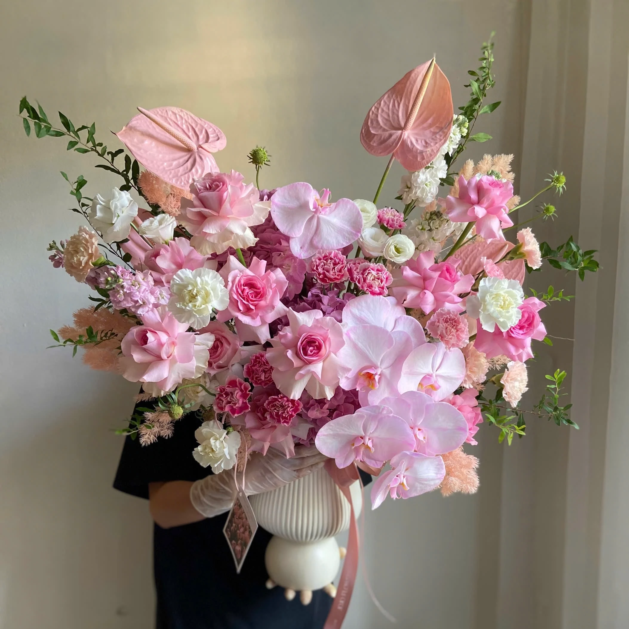 Bình hoa tone hồng baby ngọt ngào